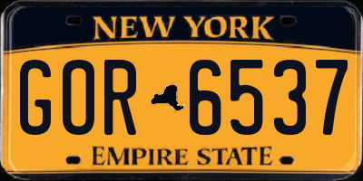 NY license plate GOR6537