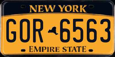 NY license plate GOR6563