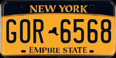 NY license plate GOR6568