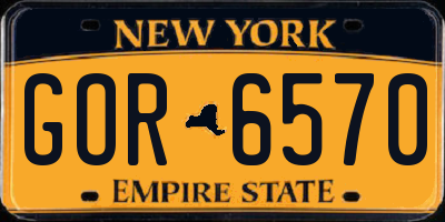 NY license plate GOR6570