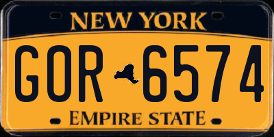 NY license plate GOR6574