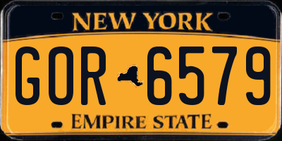 NY license plate GOR6579