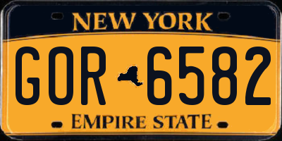 NY license plate GOR6582