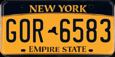 NY license plate GOR6583