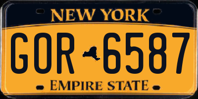NY license plate GOR6587