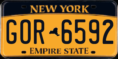 NY license plate GOR6592