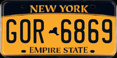 NY license plate GOR6869