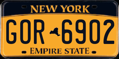 NY license plate GOR6902