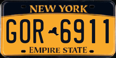 NY license plate GOR6911