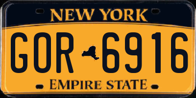 NY license plate GOR6916