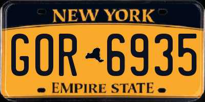 NY license plate GOR6935