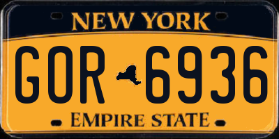 NY license plate GOR6936