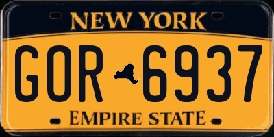 NY license plate GOR6937