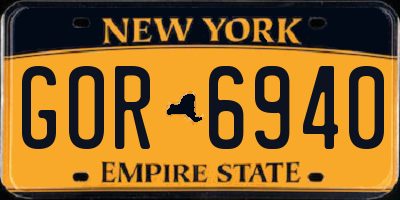 NY license plate GOR6940