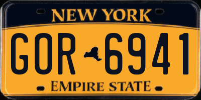 NY license plate GOR6941