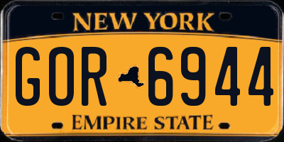 NY license plate GOR6944