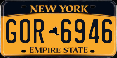 NY license plate GOR6946