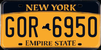 NY license plate GOR6950