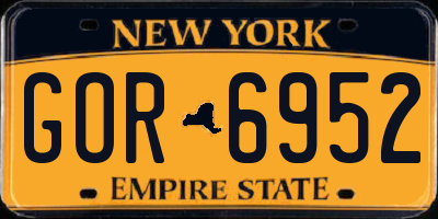 NY license plate GOR6952