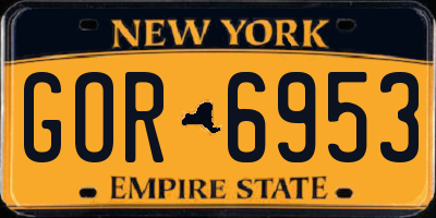 NY license plate GOR6953