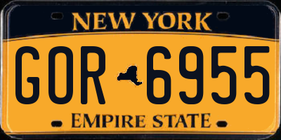 NY license plate GOR6955
