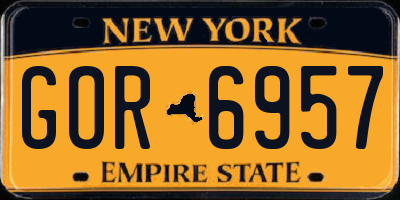 NY license plate GOR6957