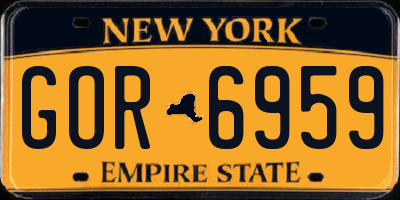 NY license plate GOR6959