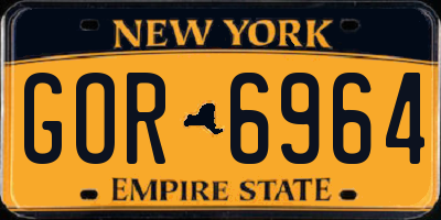 NY license plate GOR6964