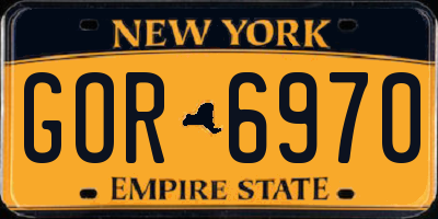 NY license plate GOR6970