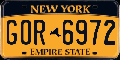 NY license plate GOR6972