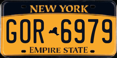 NY license plate GOR6979