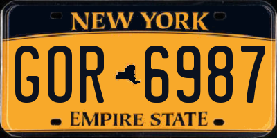 NY license plate GOR6987
