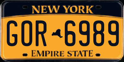 NY license plate GOR6989