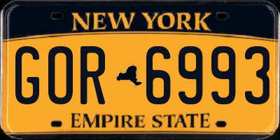 NY license plate GOR6993