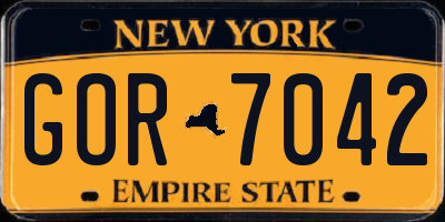 NY license plate GOR7042