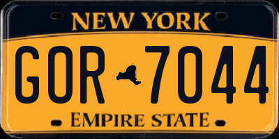 NY license plate GOR7044