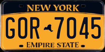 NY license plate GOR7045