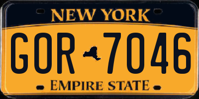 NY license plate GOR7046