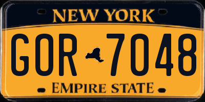 NY license plate GOR7048