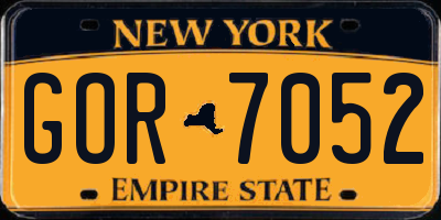 NY license plate GOR7052
