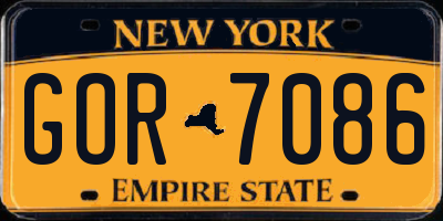 NY license plate GOR7086