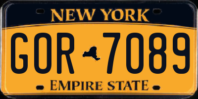 NY license plate GOR7089