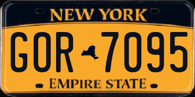 NY license plate GOR7095