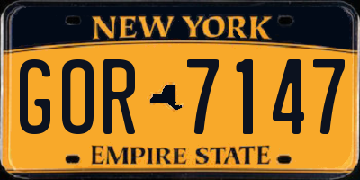 NY license plate GOR7147