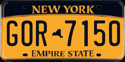 NY license plate GOR7150