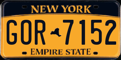 NY license plate GOR7152