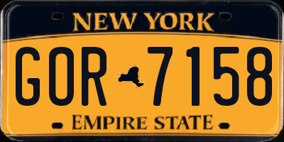 NY license plate GOR7158
