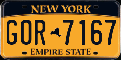 NY license plate GOR7167