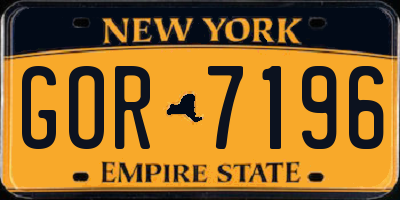 NY license plate GOR7196
