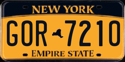 NY license plate GOR7210
